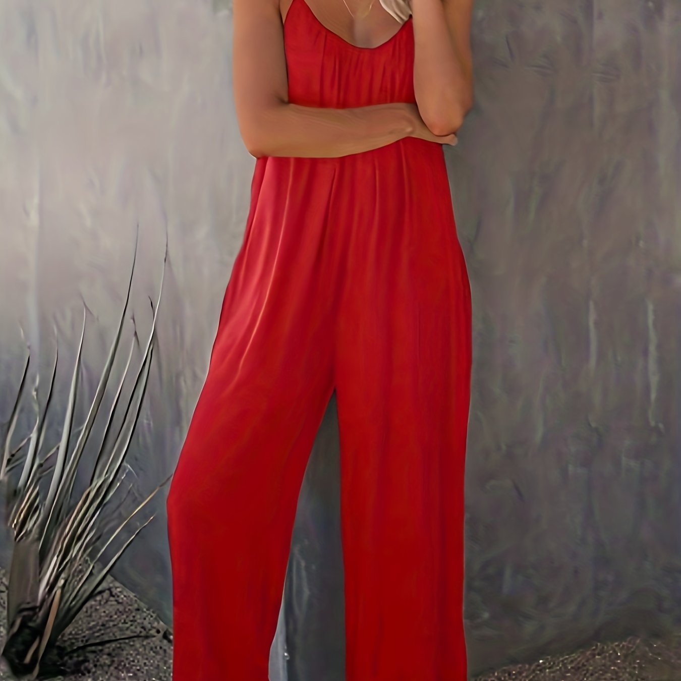 Ruched Spaghetti Strap Jumpsuit Women's Clothing