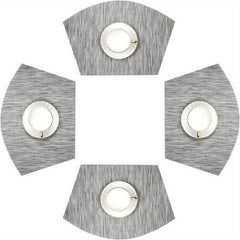 4pcs PVC Striped Placemats Washable Reusable Anti-fouling Heat Insulation Pads