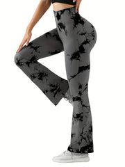 Tie Dye Seamless Flared Pants High Waist Yoga Leggings
