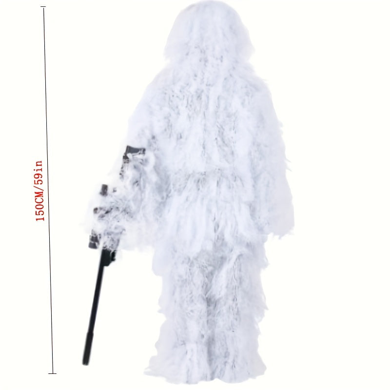 Snow Type Ghillie Suit for Outdoor Winter Game & Halloween Costume