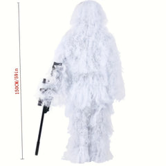 Snow Type Ghillie Suit for Outdoor Winter Game & Halloween Costume