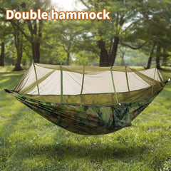 Double Camping Hammock with Mosquito Net - Lightweight & Durable