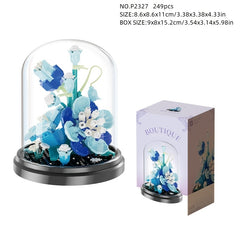 Colorful Flower Series Small Particle Building Blocks with Dust Cover