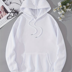 Solid Hoodies Casual Drawstring Long Sleeve Kangaroo Pocket Sweatshirt