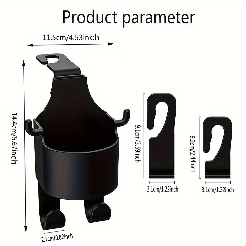 Car Seat Back Cup Holder & Hook Organizer