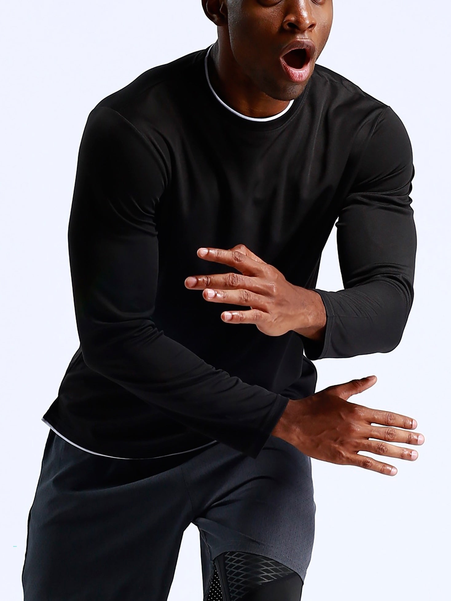 Men's Quick Drying Running T-shirt for Fall Winter Fitness