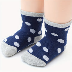 12 Pairs Boys Cartoon Knit Cotton Socks Non-Slip Crew Socks