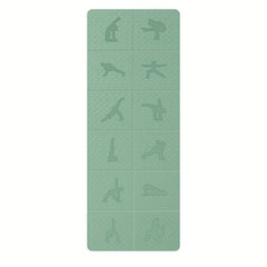 Foldable Non-slip Yoga Mat with Posture Pattern TPE Pilates Mat