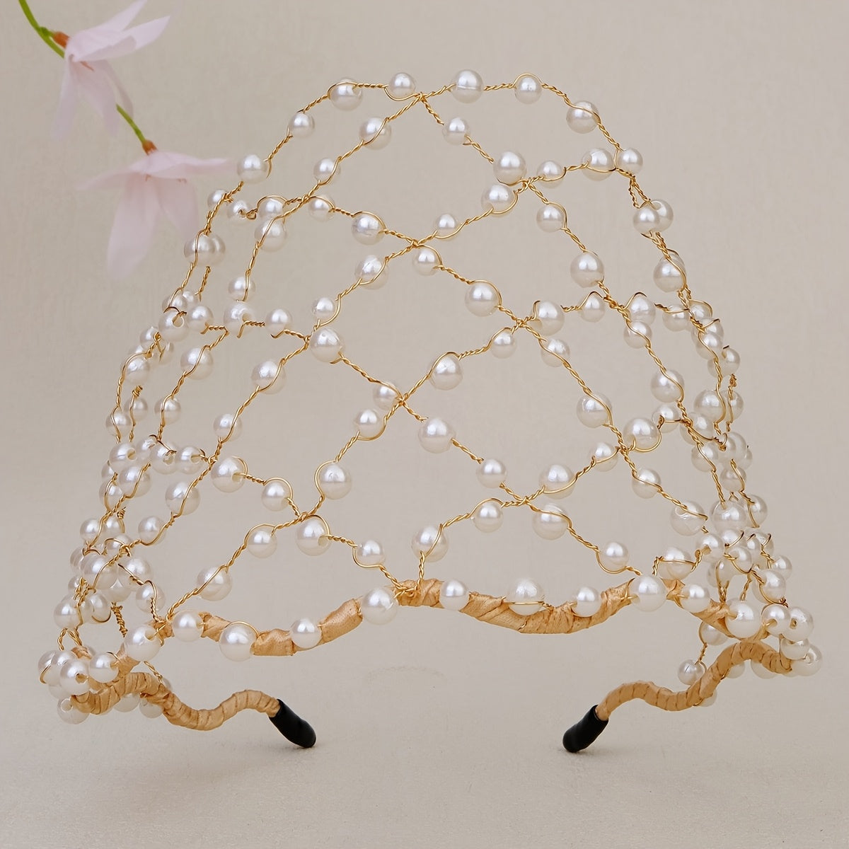 Vintage Fairy Half Face Mask Headband Netted Headband Dance Wedding Party