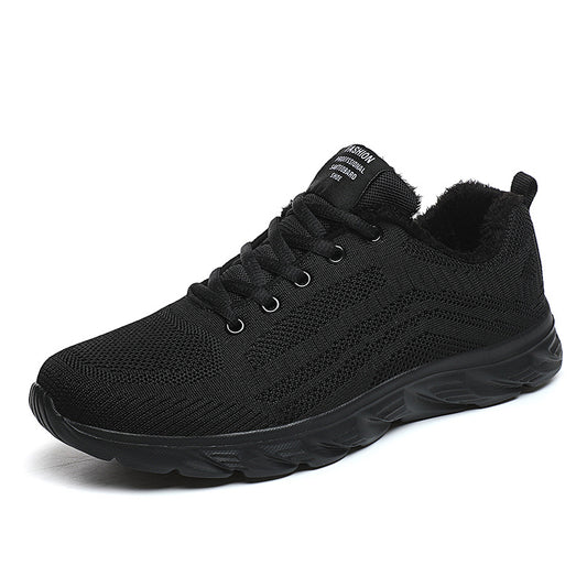 Men's Warm Lace Up Fleece Sneakers Winter Shoes