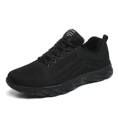 Men's Warm Lace Up Fleece Sneakers Winter Shoes