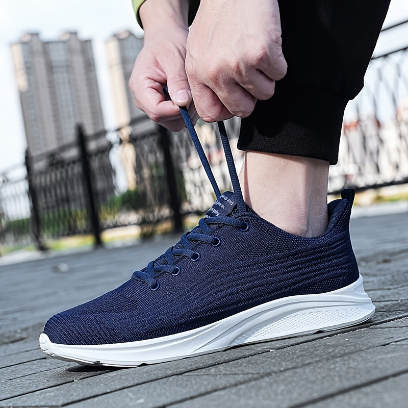 Men's Breathable Knitted Running Shoes Lightweight Sneakers
