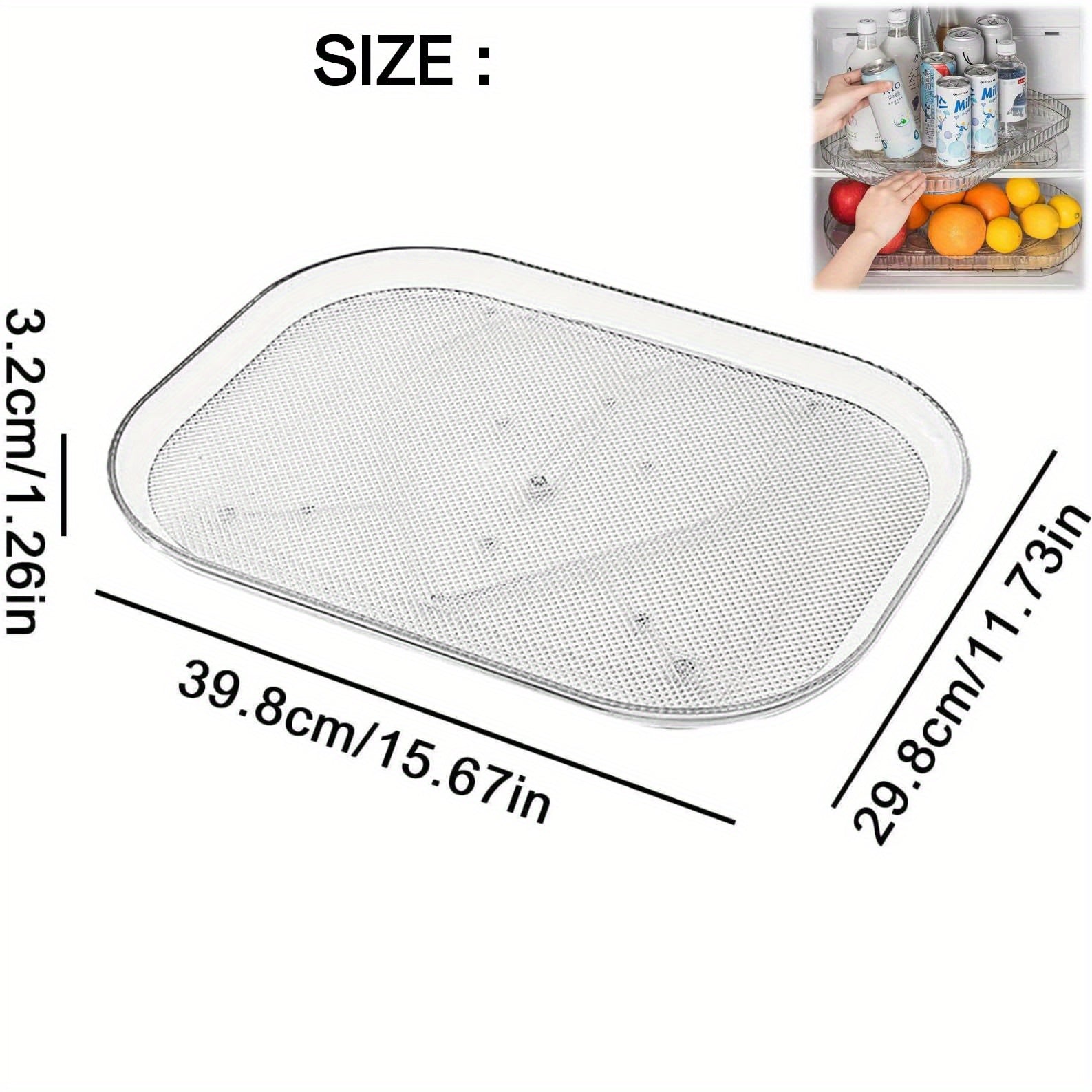 Square Lazy Susan Organizer for Refrigerator Countertop