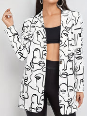 Double Breasted Lapel Neck Blazer Casual Long Sleeve Blazer