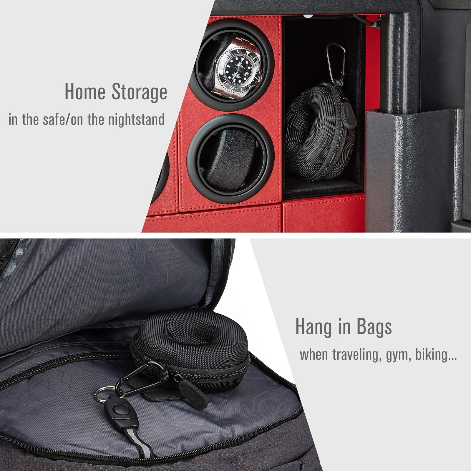 Travel Watch Storage Bag Zipper Round Mini Box Portable Case