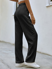 Wide Leg High Waist Pants With Pocket