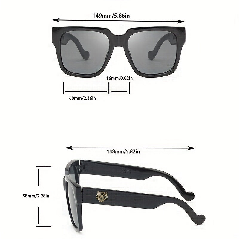 Men's Square Large Frame Sunglasses UV Protection Driving Glasses