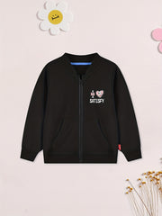 Boy's Rabbit Graphic Cotton Zip Up Jacket for Spring Fall