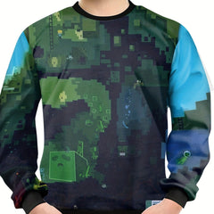 Pixel Picture Print Kid's Sweatshirt Pullover for Spring Fall Winter
