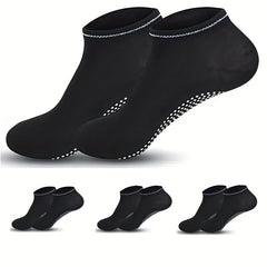 4 Pairs Non Slip Gripper Socks Low Cut Sporty Dance Socks