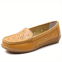 Women's Hollow Out Flat Loafers Soft Sole Slip On Shoes