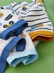 4pcs Boys Boxer Briefs Cartoon Car Children's Underwear Cotton