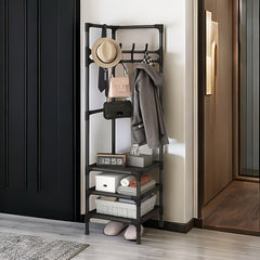 Durable Triangle Coat & Shoe Rack, 14 Hooks, 2/3 Layers Storage Space