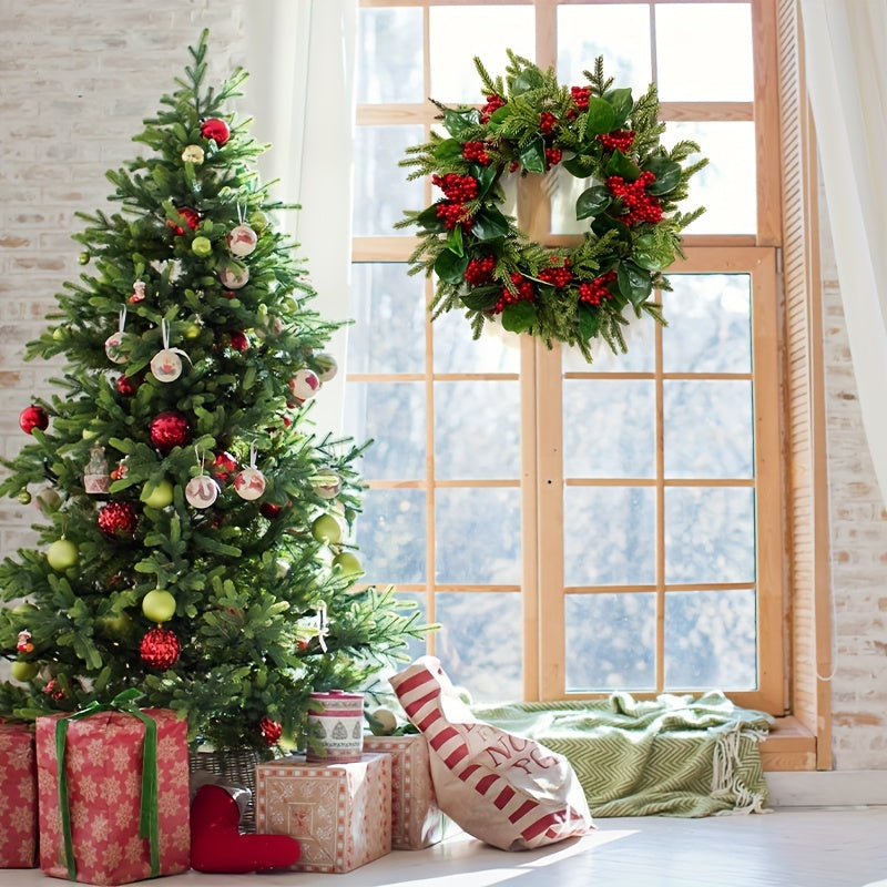 Christmas Red Fruit Wreath For Front Door Hanging - Home Decor
