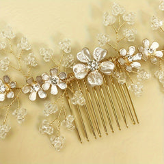 Crystal Floral Bridal Hair Comb Alloy Wedding Headpiece Accessory