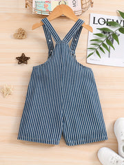 Boys Stripe Denim Pants Overall Jumpsuit Clothes Kids Clothing