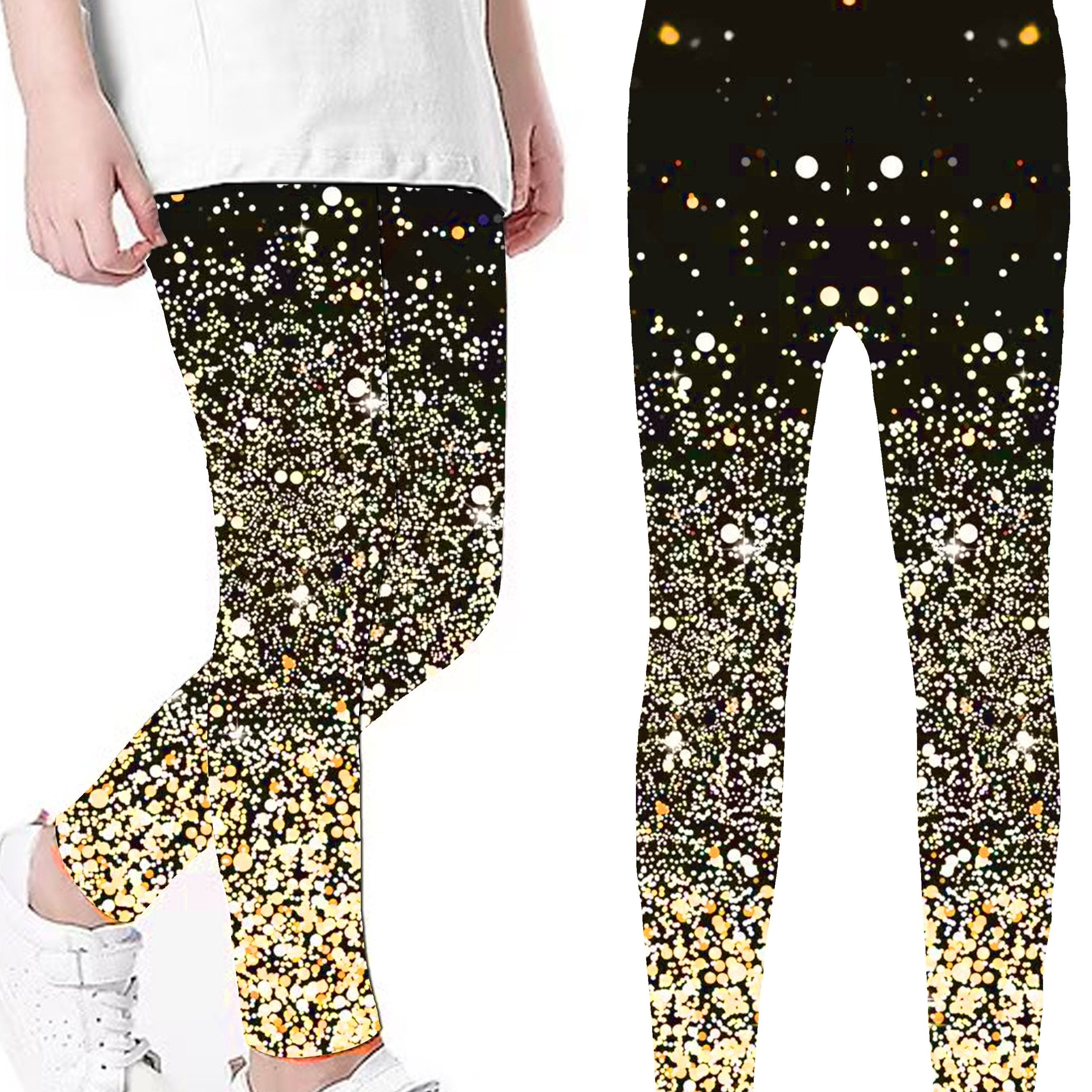 Sequin Star Leggings for Girls Yoga Sports