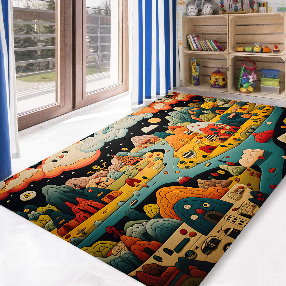 Non Slip Kids Carpet Playmat Rug Early Educational