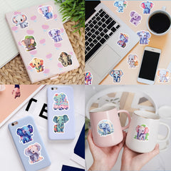 50pcs Cartoon Elephant Waterproof Vinyl Animal Stickers