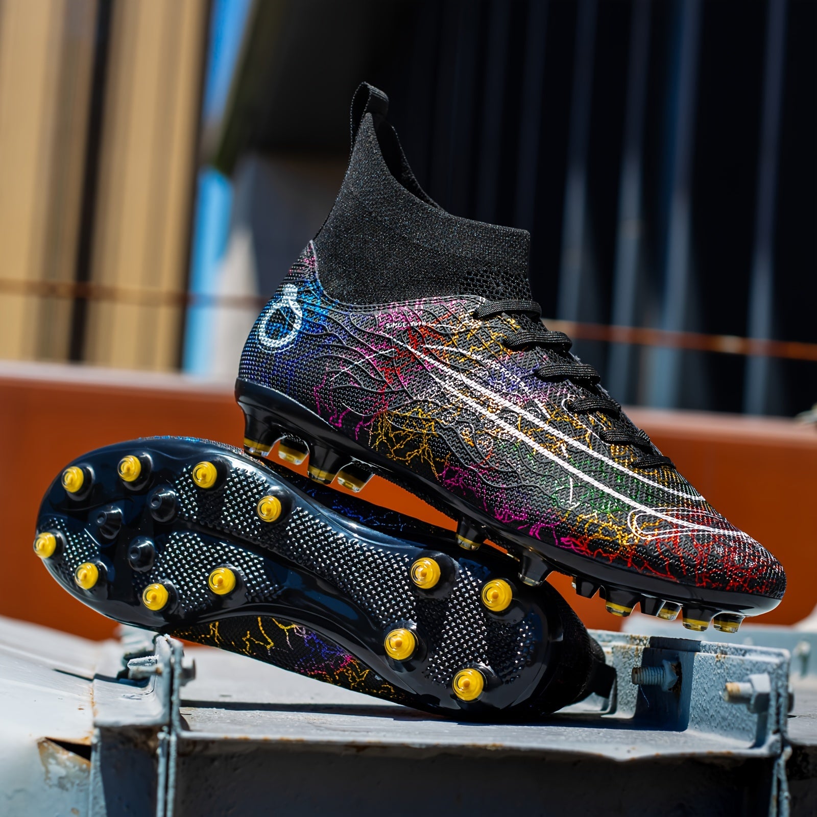 Boy's High Top Non Slip AG Football Cleat Outdoor Soccer Shoes
