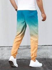 Men's Ombre Drawstring Joggers Loose Fit Pants for Spring Autumn