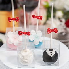 Clear Single Cake Pop Box With Hole 4X4X5.08cm Treat Boxes Small Gift Boxes