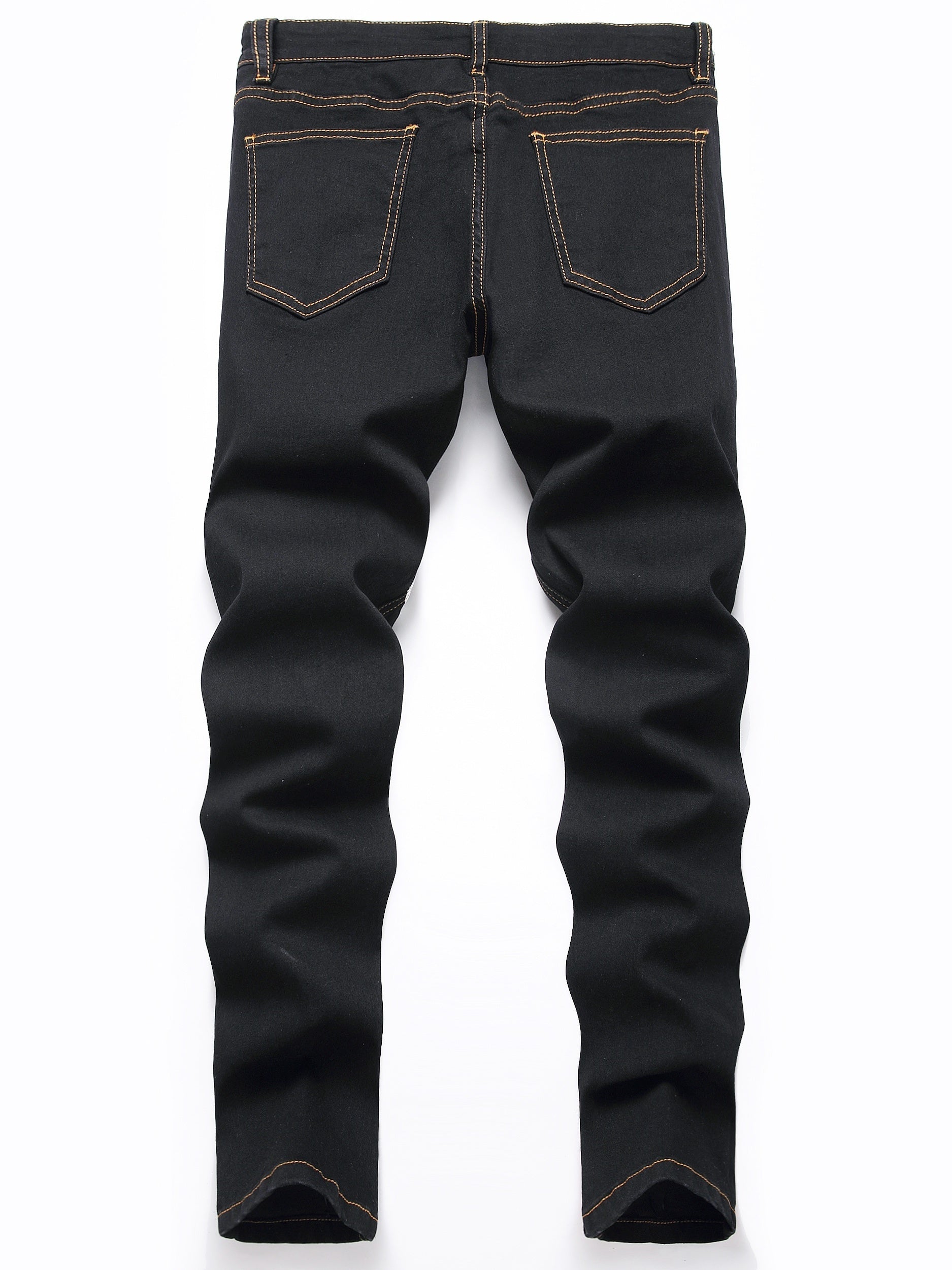 Boys Graffiti Letter Print Jeans Skinny Slim Fit Washed Denim Long Pants