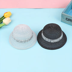 Mini Cartoon Doll Sun Hat Straw Hat for Dollhouse