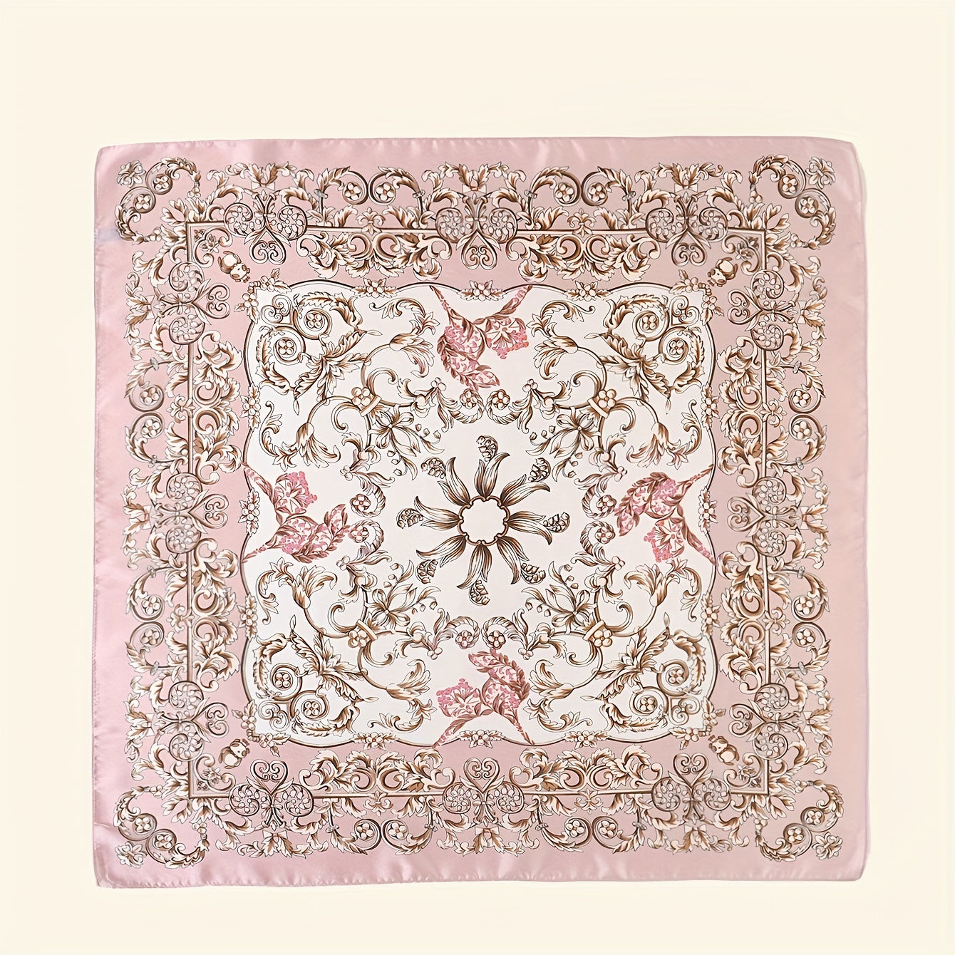70cm Pink Square Scarf Vintage Casual Shawl Neckerchief Hair Access.