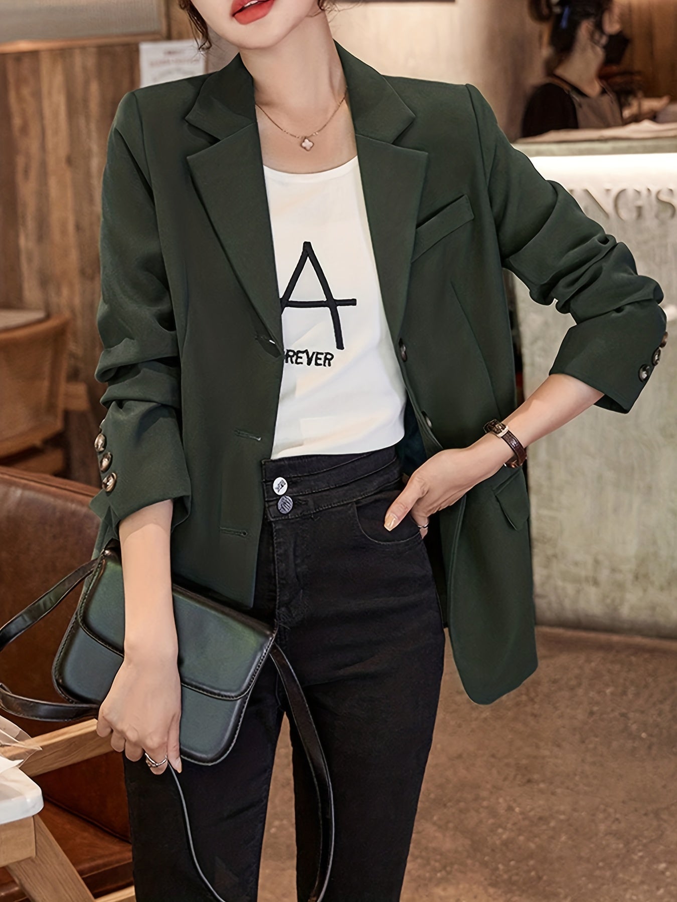 Casual Lapel Long Sleeve Blazer Women's Clothing