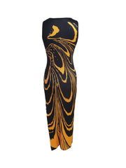 Abstract Print Tank Dress Maxi Dress Women's Clothing