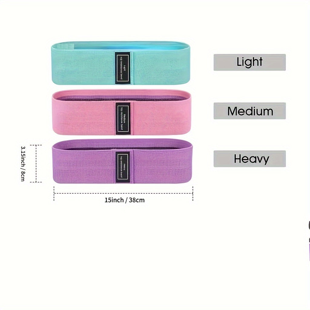 3pcs Yoga Elastic Stretching Bands Hip Exercise Tension Bands