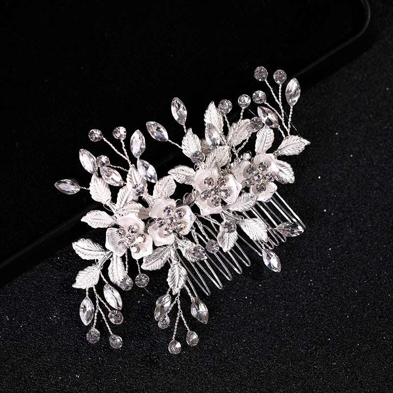 Leaf Rhinestone Hair Comb Hairpin for Party Favor Decorations