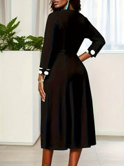 Colorblock Dot Print Maxi Dress