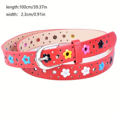 Floral Pattern Buckle Belt for Girls and Boys