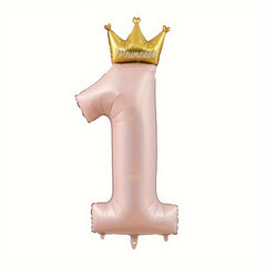 1st Birthday Decorations Number 1 Balloons Prince Princess Crown First Year