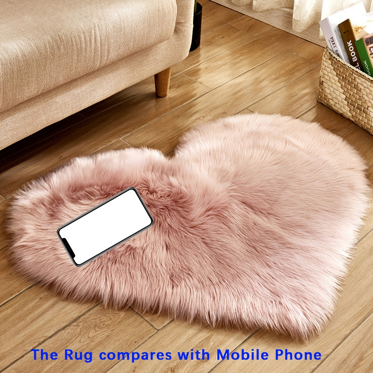 Heart Shaped Plush Rug Fluffy Carpet For Room