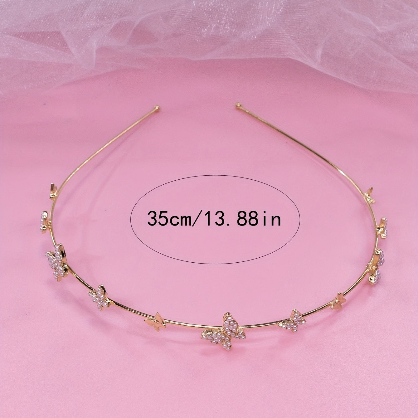 Faux Pearl Butterfly Head Hoop Bridal Hair Accessories