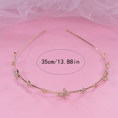 Faux Pearl Butterfly Head Hoop Bridal Hair Accessories