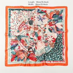 Women's Colorful Floral Square Scarf Warm Shawl